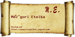 Mágori Etelka névjegykártya